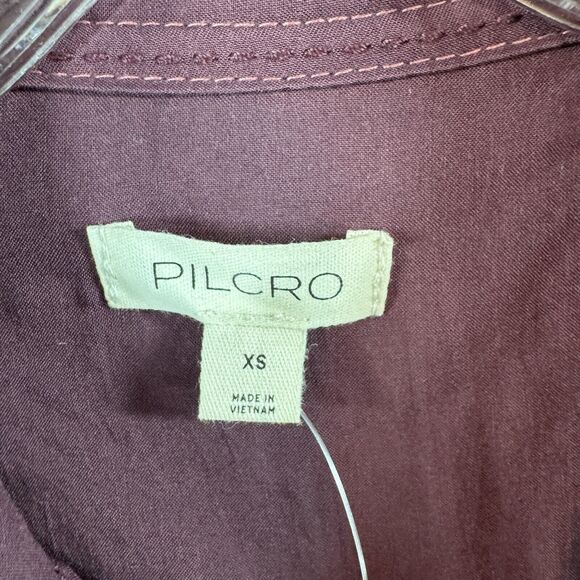 Anthropologie Pilcro The Hadley Top Women's Extra Small Pink Animal Print Velvet - Picture 3 of 9